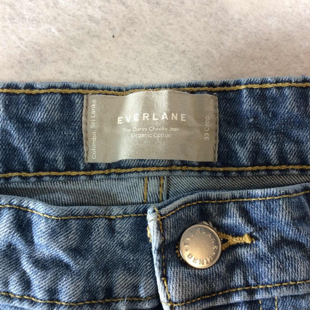 Everlane Women's Plus Straight Leg Blue Jeans waist 33 gently used #319 - Picture 3 of 9